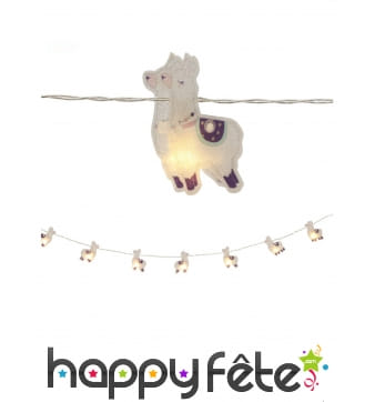 Guirlande de petits lamas lumineux, 165 cm