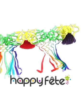 Guirlande de serpentins multicolores en papier, 4m