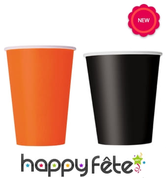 Gobelets en carton orange ou noir, cl