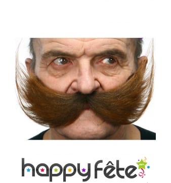 Grosse et large Moustache marron adhésive