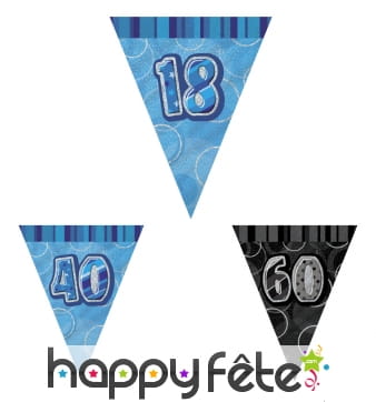 Guirlande fanions âge fond bulles