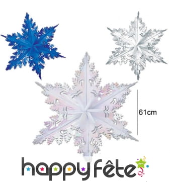Grand flocon de neige décoratif de 61cm
