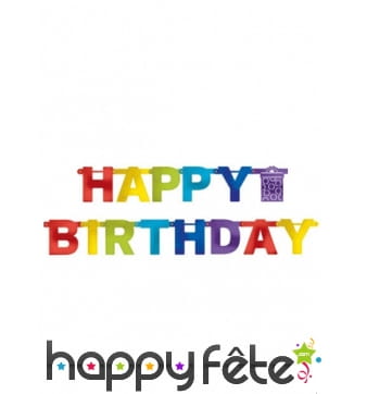 Guirlande Happy Birthday articulée de 2,19m