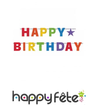 Guirlande Happy Birthday articulée et colorée