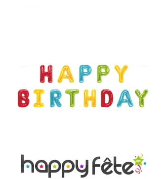 Guirlande Happy Birthday en lettre ballon 274cm