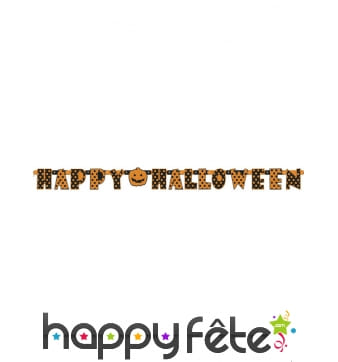 Guirlande Happy Halloween orange et noire