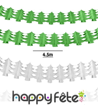 Guirlande ignifugée de petits sapins 4,5m