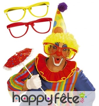 Grande lunettes de clown en plastique