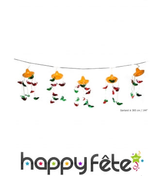 Guirlande mexicaine colorée avec piments