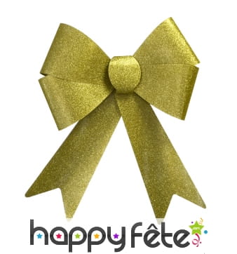 Grand noeud doré à paillettes de 47x36