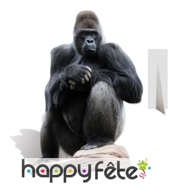 Gorille noir en carton plat taille réelle