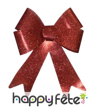 Grand noeud rouge à paillettes de 47x36 cm