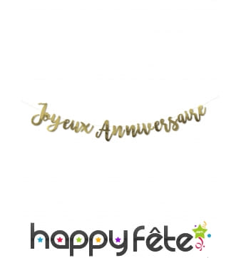 Guirlande or Joyeux Anniversaire de 180cm