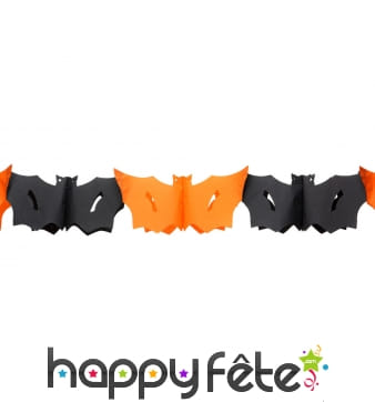 Guirlande orange noire de chauve-souris, 3m