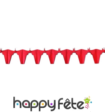 Guirlande papier tête de taureau rouge