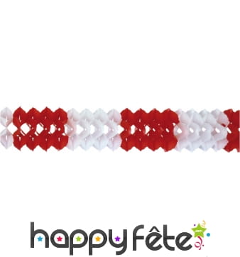 Guirlande rouge et blanche en papier, 4m