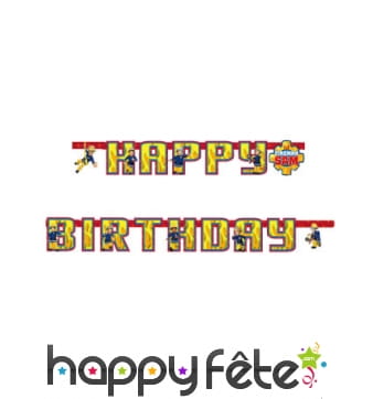 Guirlande Sam le Pompier Happy Birthday de 1,8m