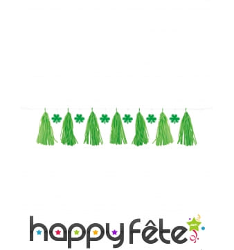 Guirlande Saint Patrick trèfles et pompons 213cm