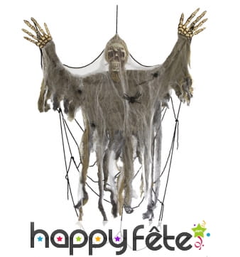 Grand squelette toile d'araignée à suspendre