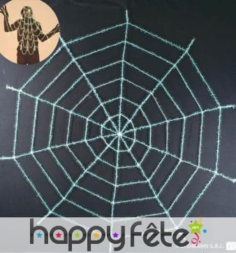 Grande toile d'araignée pailletée en corde