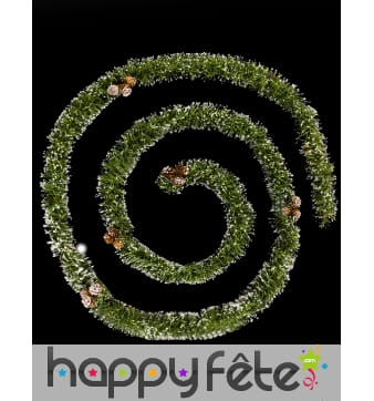 Guirlande Verte et Pommes de Pin, 2.7m