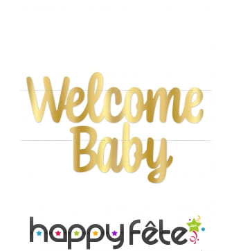 Guirlande Welcome Baby Lettres Dorées 121cm