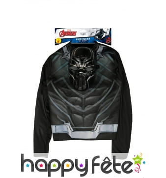 Haut Black Panther pour enfant, avec masque