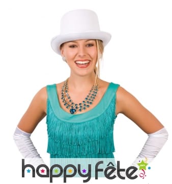 Haut de forme blanc satiné