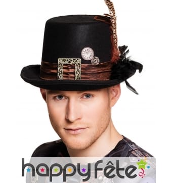 Haut de forme noir Steampunk