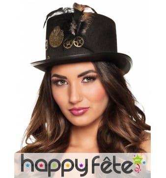 Haut de forme Steampunk engrenages horloger adulte