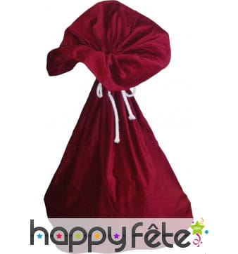 Hotte de pere noël effet velours