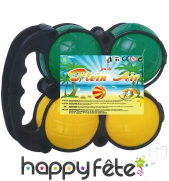 Jeu de 4 boules pétanque plastique et cochonnet