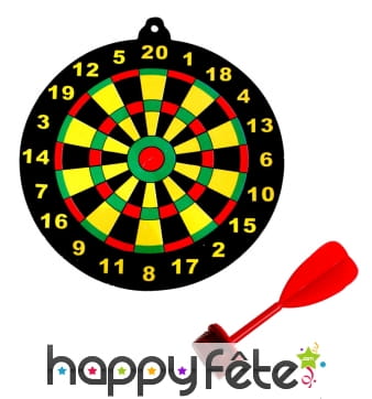 Jeu de fléchette avec cible en carton