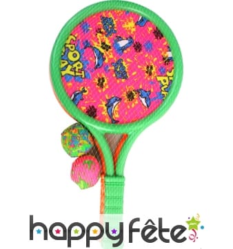 Jeu de raquettes textile avec 2 balles