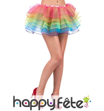 Jupon en tulle bouffant multicolore pour femme