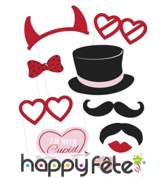 Kit de 10 photobooth sur le thème St Valentin