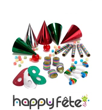 Kit de cotillons multicolores pour 5