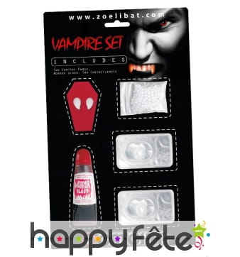Kit dents, sang et lentilles de vampire pour adulte