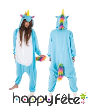 Kigurumi licorne bleue
