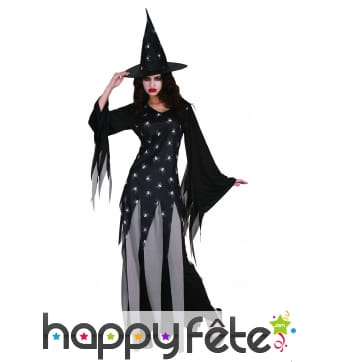 Long costume araignée en lambeau de sorcière
