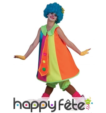 Large combinaison de clown coloré pour femme