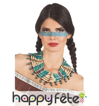 Large collier indien bleu