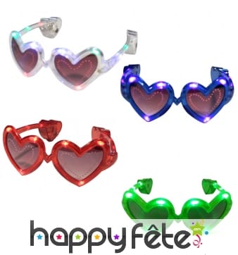 Lunettes coeur Led