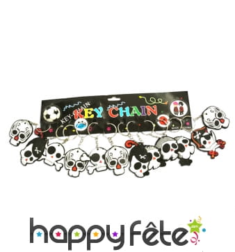 Lot de 12 portes clefs tête de mort pirate