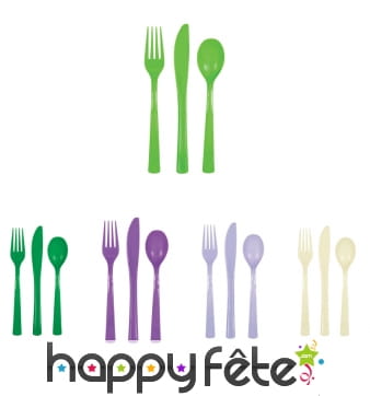 Lot de 18 couverts en plastique