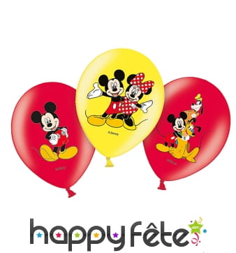 Lot de 6 ballons mickey mouse