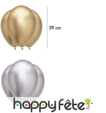 Lot de 6 Ballons satinés, 39 cm