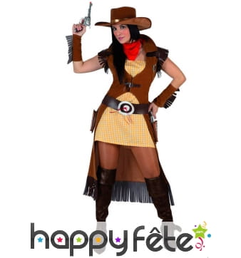 Long déguisement de femme shérif