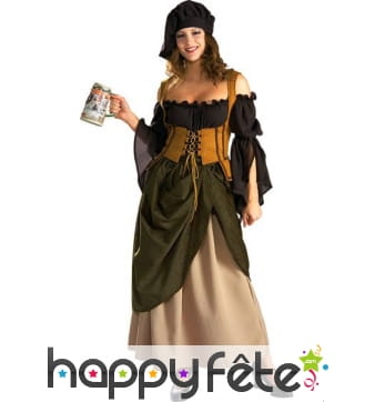 Luxueux déguisement de tavernière médiévale