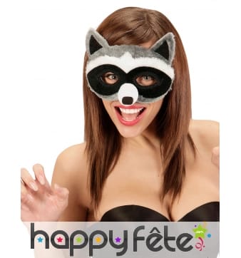 Loup de raton laveur peluche pour adulte